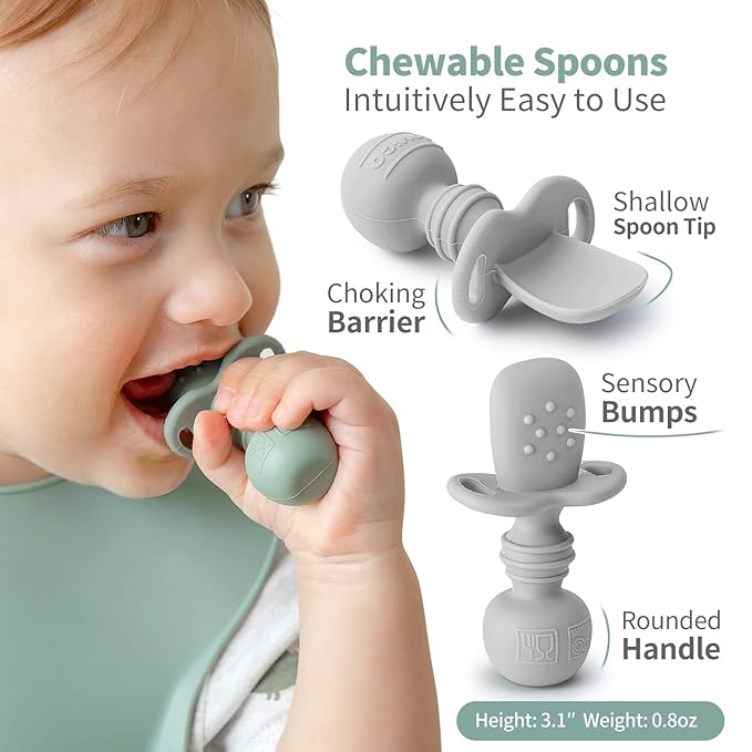 SAMiGO Silicone Baby Spoons Self Feeding 6+ Months - Image 3