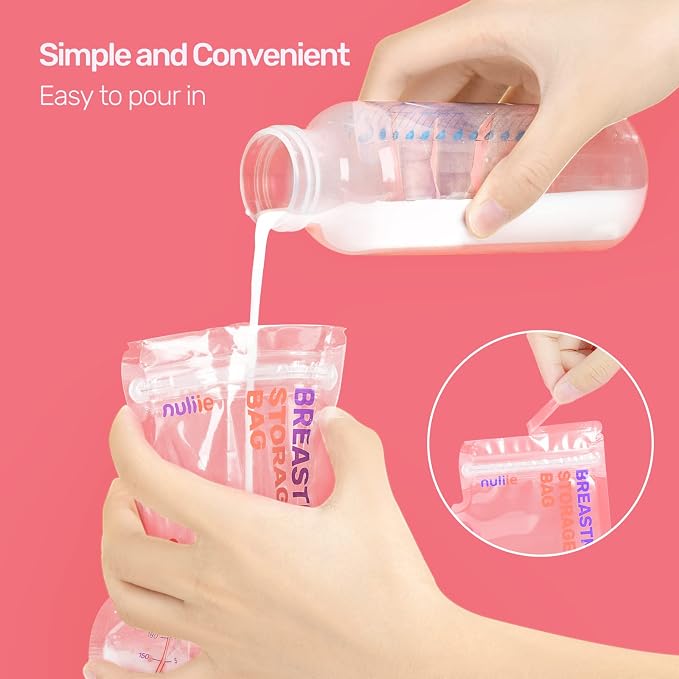 Nuliie 300 Pcs Breastmilk Storage Bags, 8 OZ Breast Milk Storing Bags, Milk - Image 4