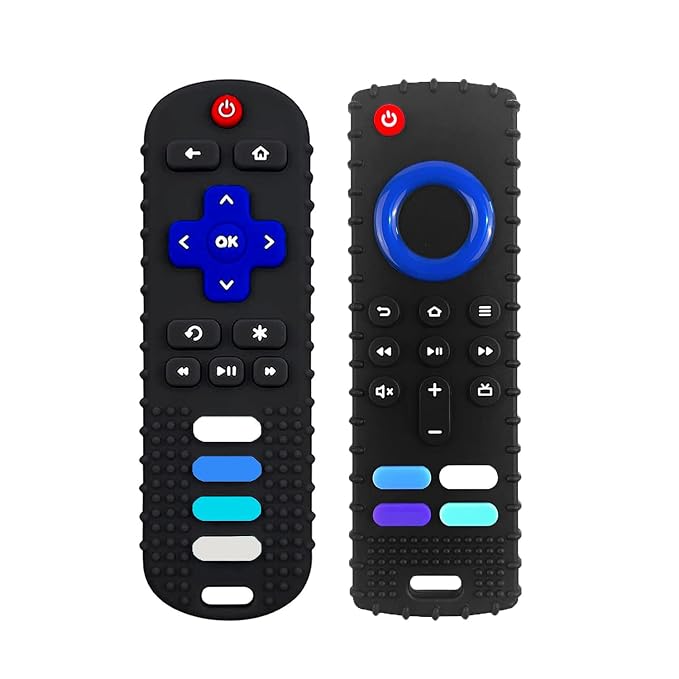2-Pack Baby Teething Toys-TV Remote Control Shape Silicone Infants Teething Toys by ERSIHUA