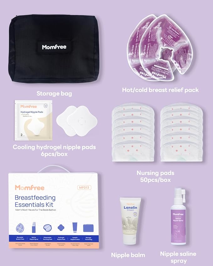 Breastfeeding Essentials Kit for Nursing Moms Nipple Relief, 60 Piece Gift Set - Image 9