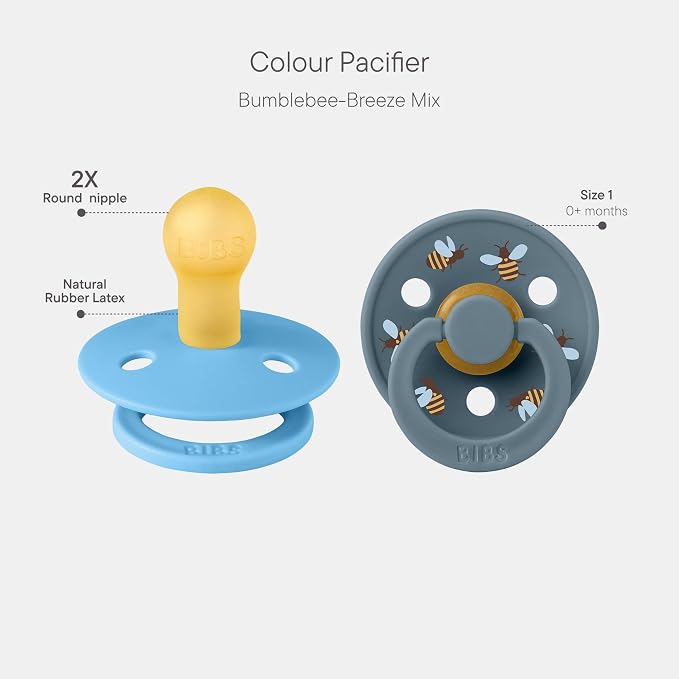 BIBS Studio Soother 2-Pack, BPA Free Dummy Pacifier, Round Nipple. Natural - Image 2