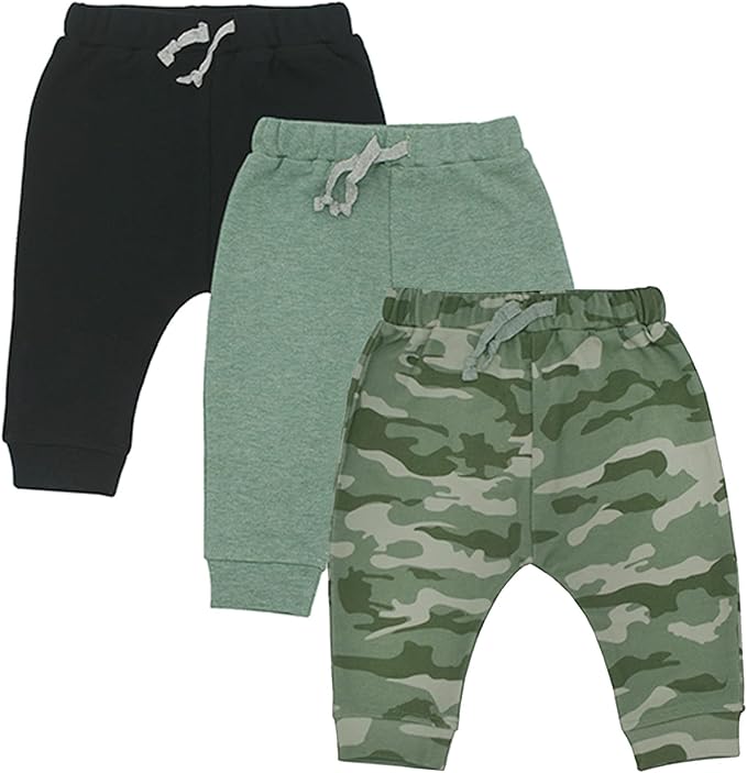 Baby 3 Pack Flexy Pants and Leggings, Infant Boys Girls Tapered Ankle Jogger by AIUI-HARNSBORN