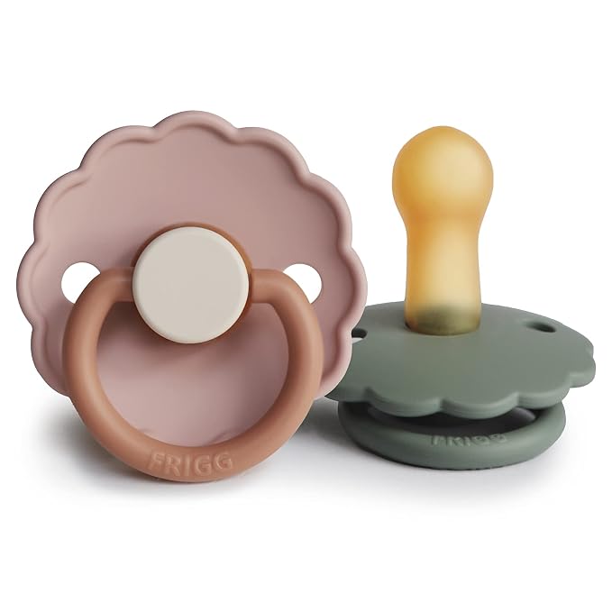 FRIGG Daisy Natural Rubber Baby Pacifier | Made in Denmark | BPA-Free 2-Pack by mushie