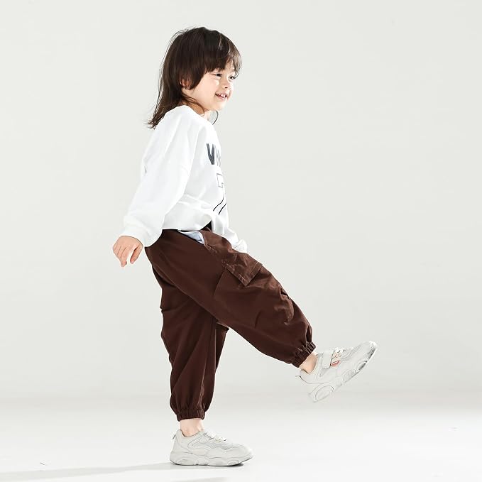 MINI PANDA Toddler Pants Boys& Girls, Relaxed Stretch Twill Toddler Casual Pants - Image 4