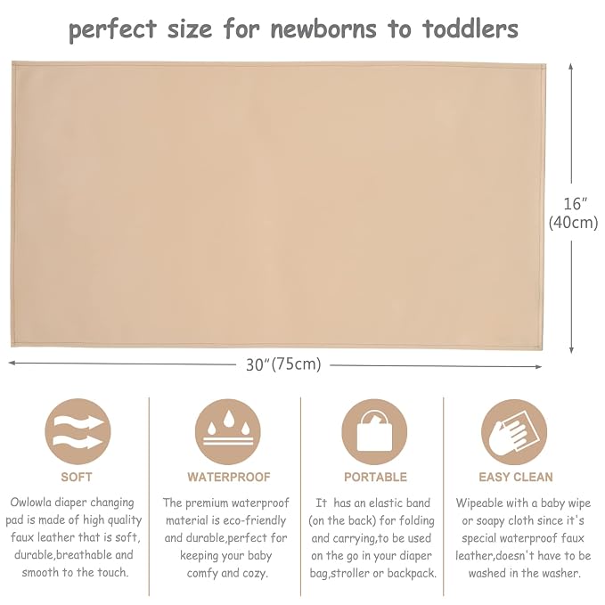 Owlowla Baby Diaper Changing Pad Portable Changing Mat Travel Changing Pad Liner - Image 4