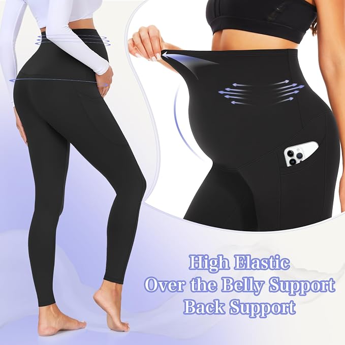 GROTEEN 3 Pack Women's Maternity Leggings - Image 2