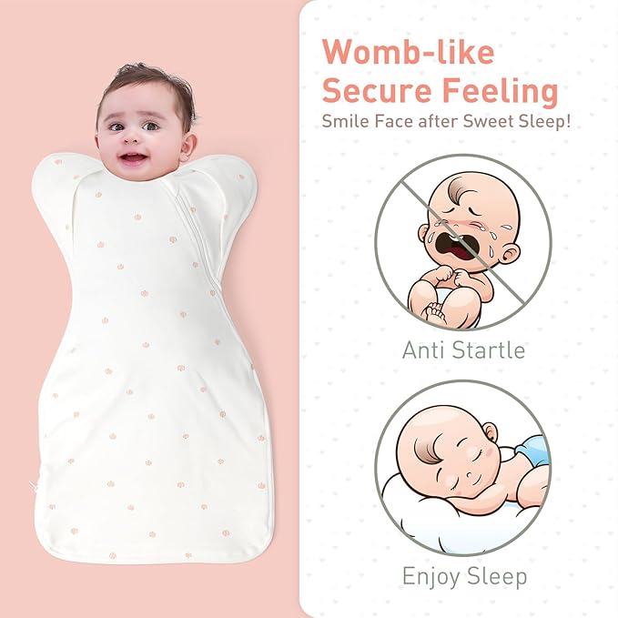 Premium Soft Cotton Swaddle Blanket Sleep Sack Arms Up 2 Packs 6-12 Months - Image 2