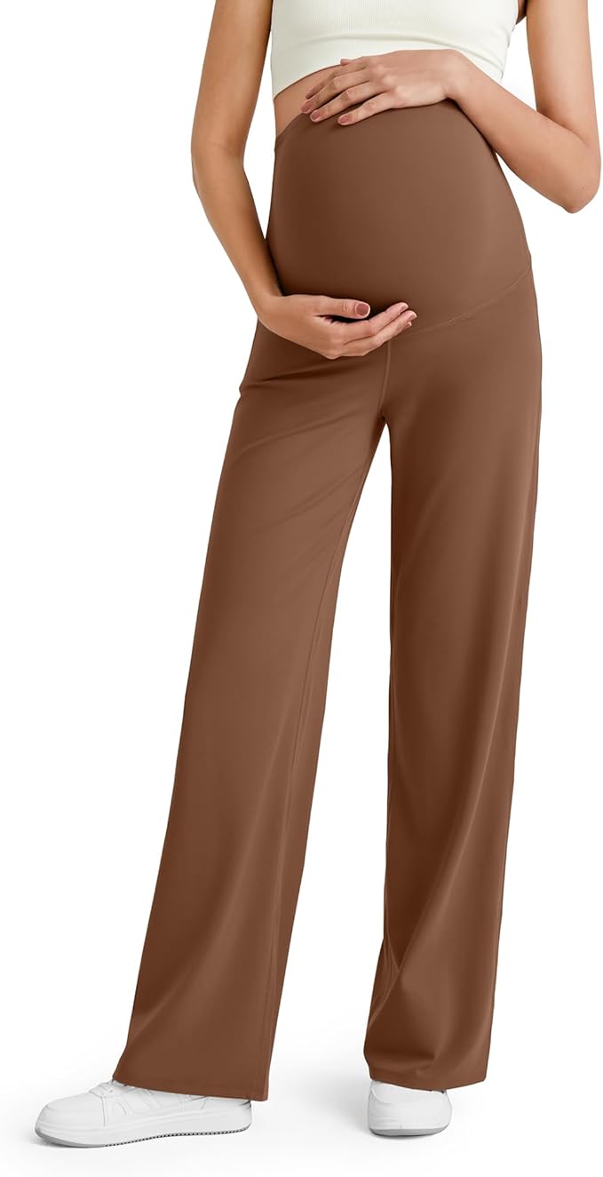 G4Free BareFeel Maternity Dress Yoga Pants Over The Belly Stretchy Work Slack by G4Free