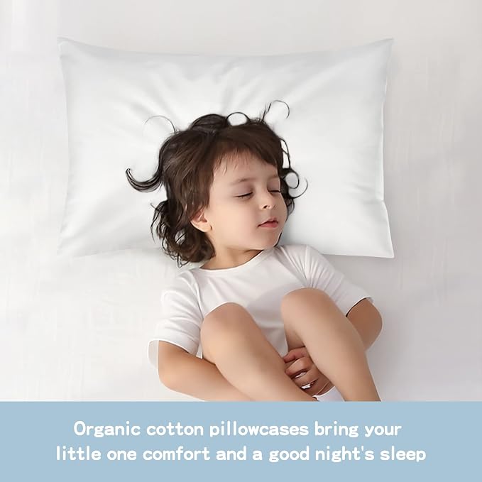 Organic Cotton Toddler Pillowcase 2 Pack, 14 x 20 Travel Pillow Case Cover - Image 5