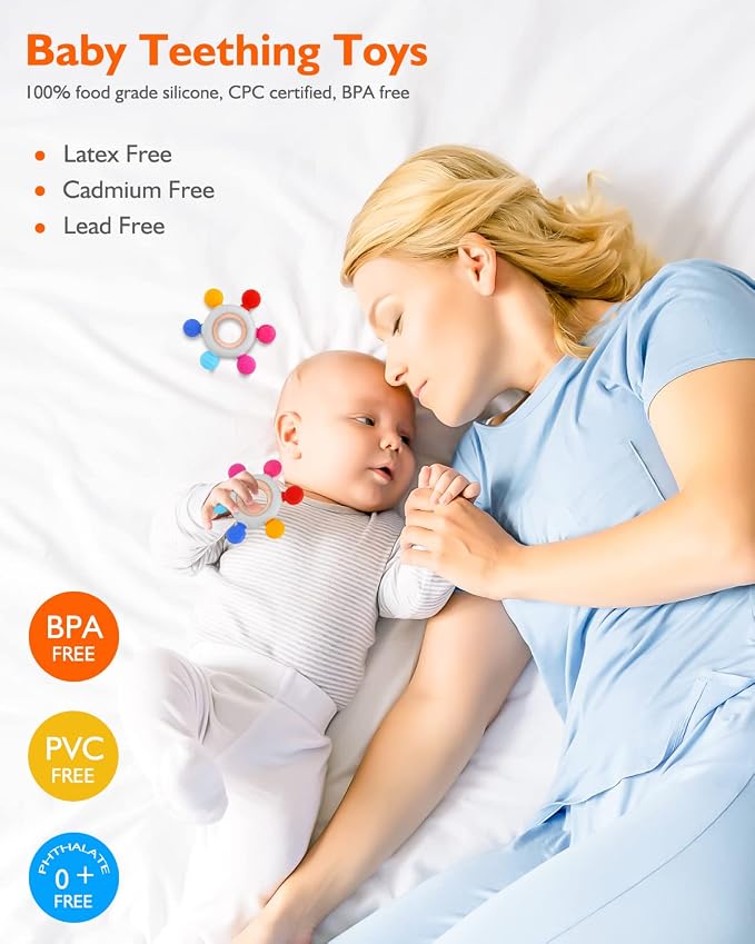 akolik Baby Teething Toys, Teething Relief Toy, BPA Free Baby Chew Toys Infant - Image 2