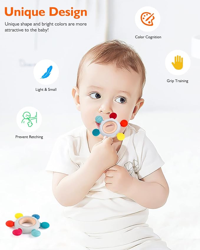 akolik Baby Teething Toys, Teething Relief Toy, BPA Free Baby Chew Toys Infant - Image 3