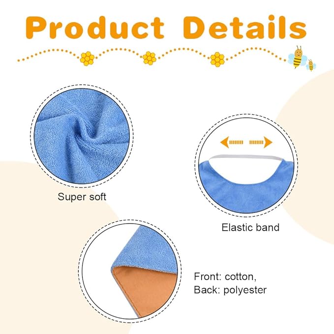 Vicloon Baby Bibs, Baby Bibs for Boys, Terry Drool Cotton Bibs Waterproof - Image 3