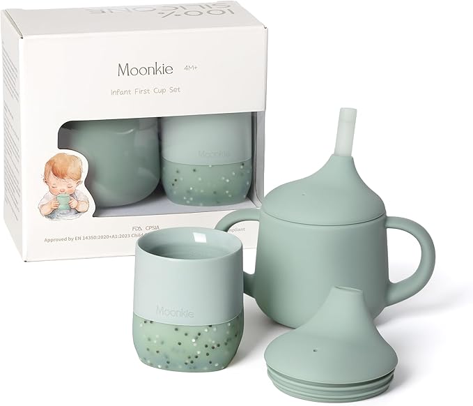 Moonkie Baby Training Cup & Sippy Cup Set | 4 Months+ | Baby-Led Weaning by Moonkie