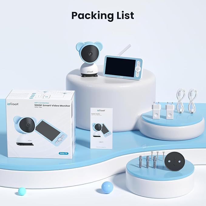 ieGeek 1080p Baby Monitor with Night Vision, 3000mAh Battery, Automatic Tracking - Image 9