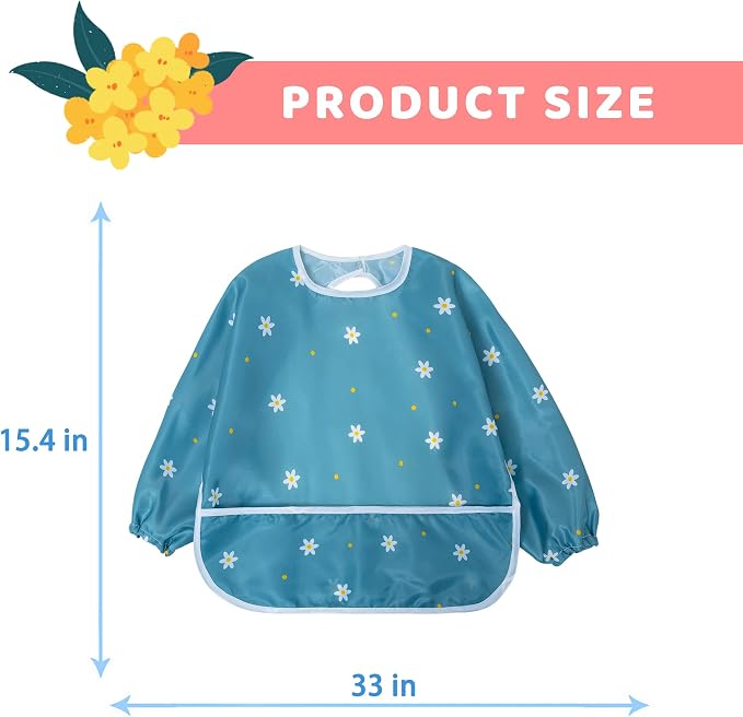 Little Dimsum Baby Bib with Pocket Waterproof Toddler Bibs Infant Feeding Bibs - Image 5
