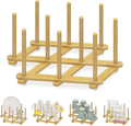 EsLuker.ly Baby Bottle Drying Rack Bamboo Vertical Dryer Holder, Foldable Space by EsLukerly