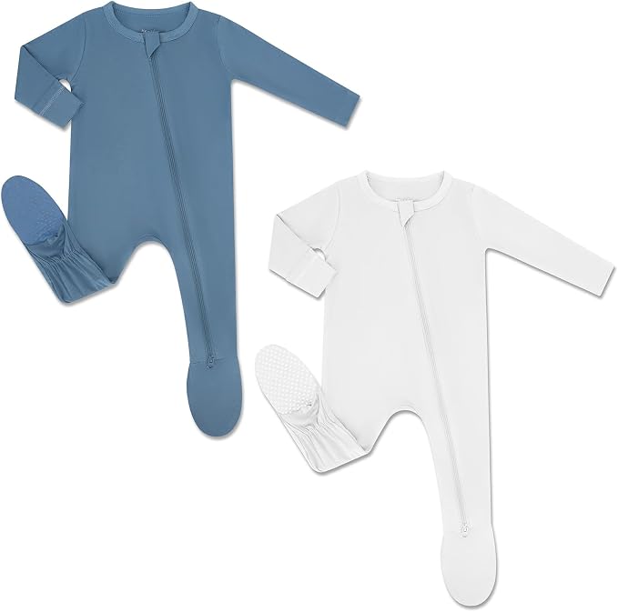 HAPIU Rayon from Bamboo Baby Footed Pajamas, 2 Way Zipper YKK, Footie by HAPIU