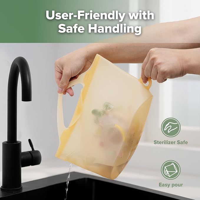 Haakaa Silicone Microwave Steamer & Steriliser Bag, 70oz/2000ml Large Capacity - Image 6