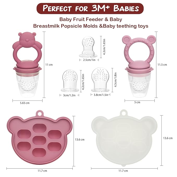 WAJIAYON Baby Breastmilk Popsicle Molds & Baby Fruit Feeder, Infant Food - Image 3