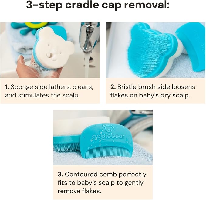 oogiebear Cradle Cap Brush Kit for Babies – Gentle and Safe Scalp Massage Care - Image 3