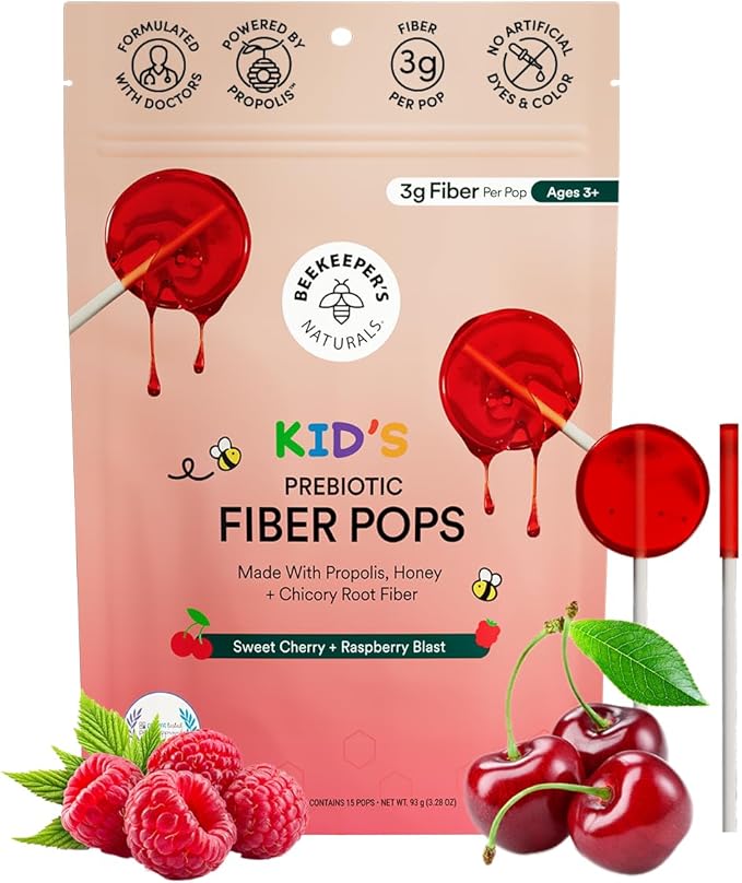 Kids Prebiotic Fiber Lollipops by Beekeeper's Naturals by BeekeepersNaturals