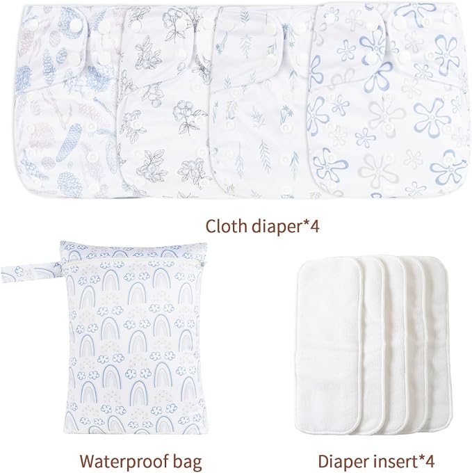 HappyFlute 9 Sets Newborn Baby Cloth Pocket Diapers Adjustable Reusable - Image 2