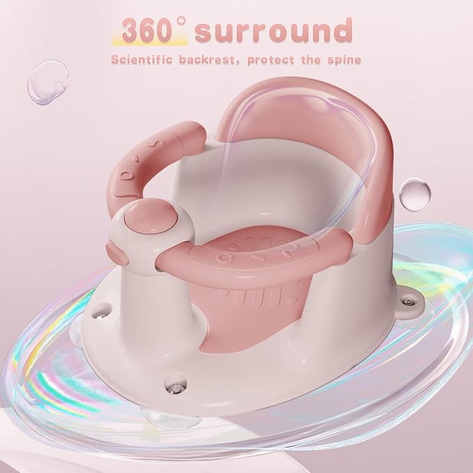 Baby Bath Seat for 6 Months & Up, Seats for Babies Sitting Up, 3 Toys, Open - Image 3