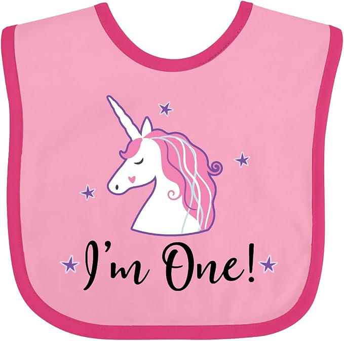 inktastic 1st Birthday Unicorn Baby Bib by Inktastic