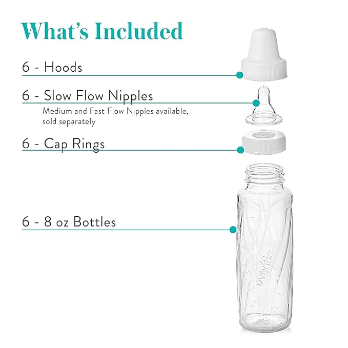 Evenflo Feeding Classic Glass Bottle, Twist Bottles, 8 Oz - Image 3