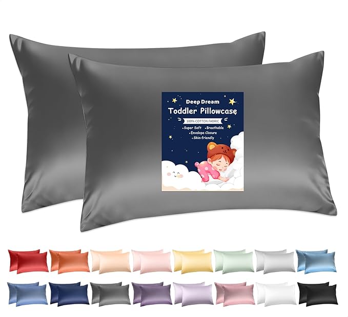 Deep Dream Toddler Pillowcases for 13x18 Pillow 2 Pack, 100% Cotton Travel by DeepDream