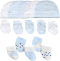 Newborn Baby Boy Girl Caps Mittens Socks Set Cotton Baby Essentials Accessories by MAMIMAKA