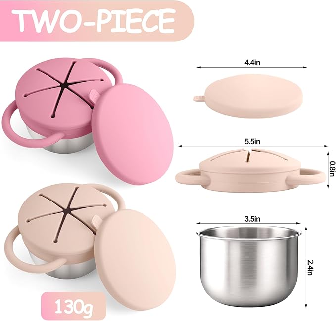 Mity rain 2-Pack Stainless Steel Snack Containers - Image 2