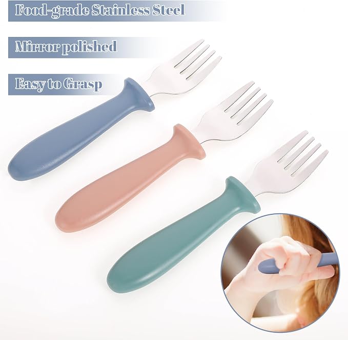 Pimoys 6-Pack Stainless Steel Toddler Forks Baby & Kids Utensils - Image 2