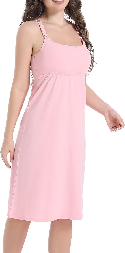 SUIEK 3-Pack Maternity Nursing Nightgown Cotton Breastfeeding Dress Pregnancy - Image 6
