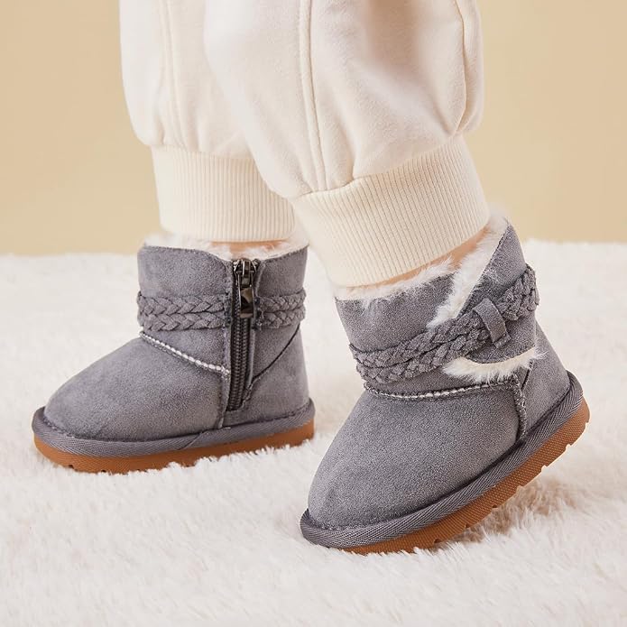 BMCiTYBM Girls Boys Snow Boots Warm Winter Fur Lined Baby Shoes - Image 2