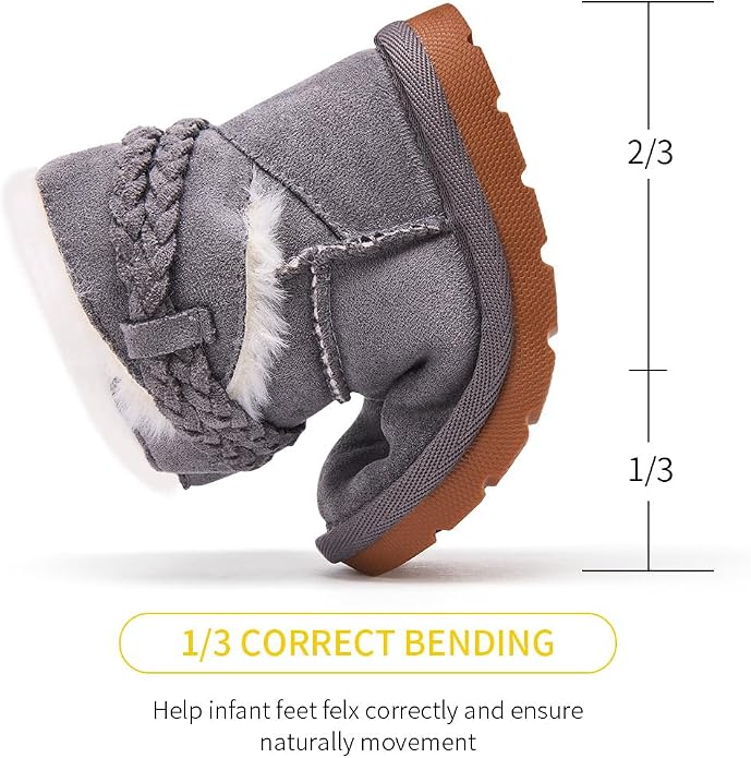 BMCiTYBM Girls Boys Snow Boots Warm Winter Fur Lined Baby Shoes - Image 3