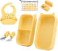 Portable Baby Plates with Suction, Non-Slip Dishwasher Safe Plates & Utensils by Mossora