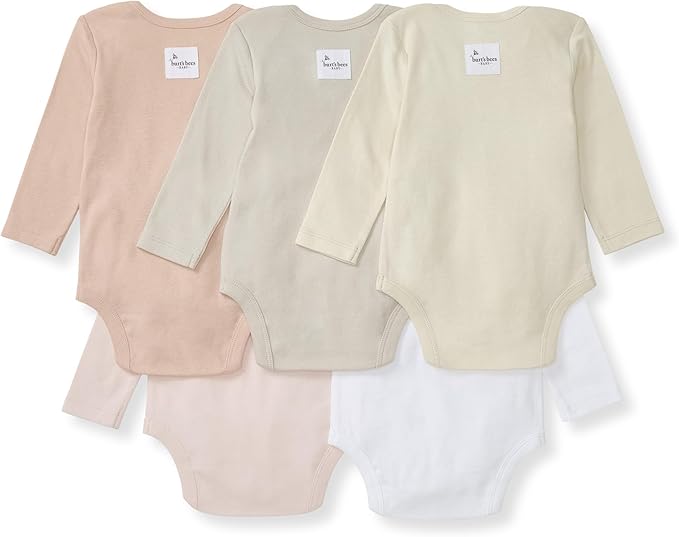 Burt's Bees Baby Organic Cotton Bodysuits – Baby Boy & Girl Short and Long - Image 2