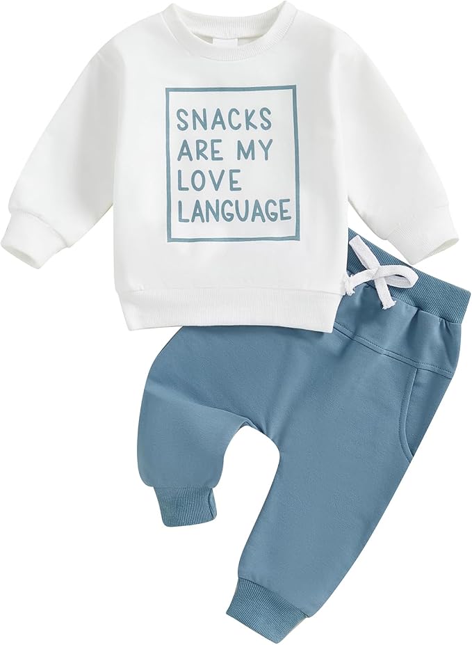 Toddler Baby Boy Fall Winter Outfit Long Sleeve Letter Print Sweatshirts and by Sejardin