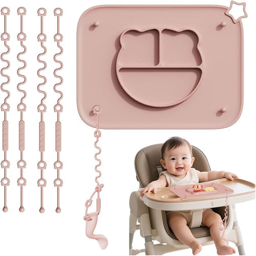 1 Pack Silicone Mat for Babies, Baby Placemat Built-in Suction Base and by Unknown