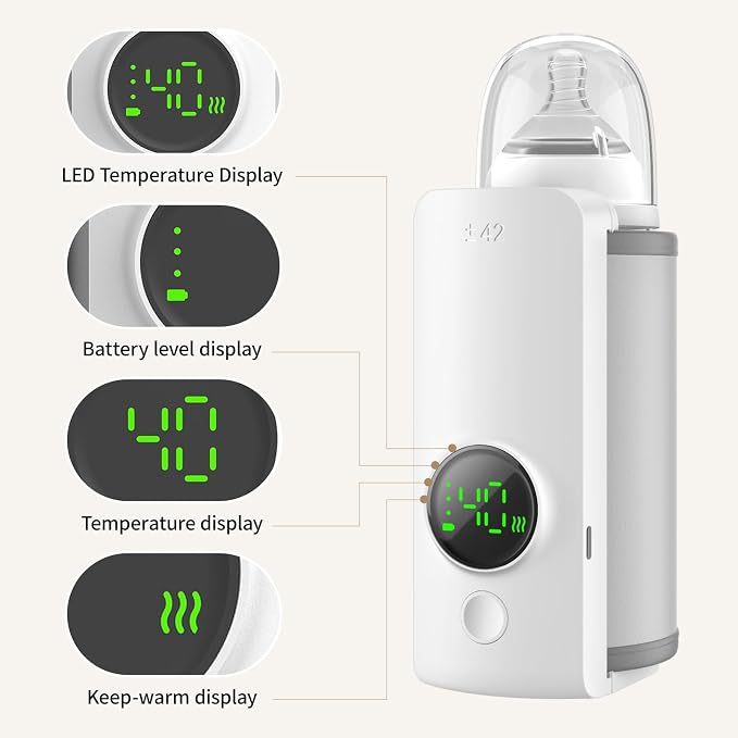 Portable Travel Baby Cordless Bottle Warmer, Baby Breastmilk and Formula Bottle - Image 6