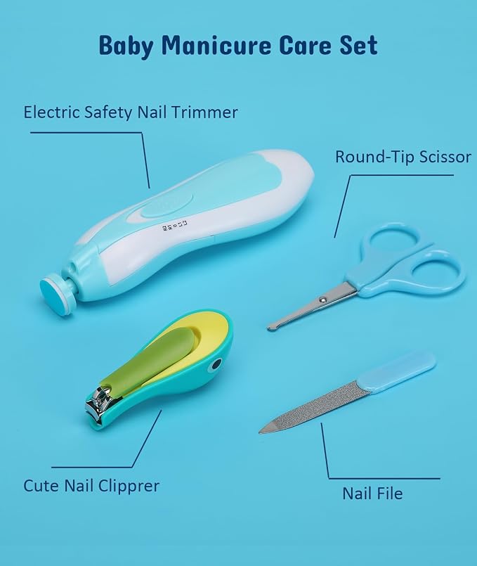 Baby Healthcare and Grooming Kit, Electric Safety Nail Trimmer Baby Nursery Kit - Image 2
