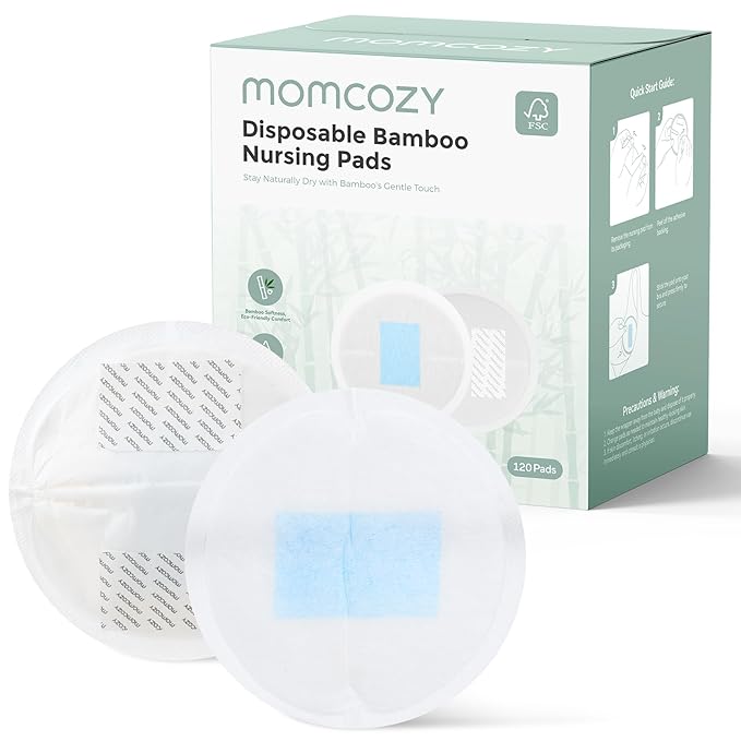 Momcozy Bamboo Disposable Nursing Pads, Advanced Blue Core by Momcozy