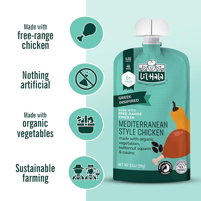 Li’l Hala Mediterranean Chicken Baby Food Pouches – Free-Range Chicken & - Image 4