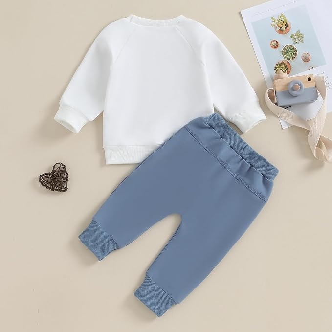Toddler Baby Boy Clothes Solid Color Long Sleeve Crewneck Sweatshirt Top Casual - Image 7