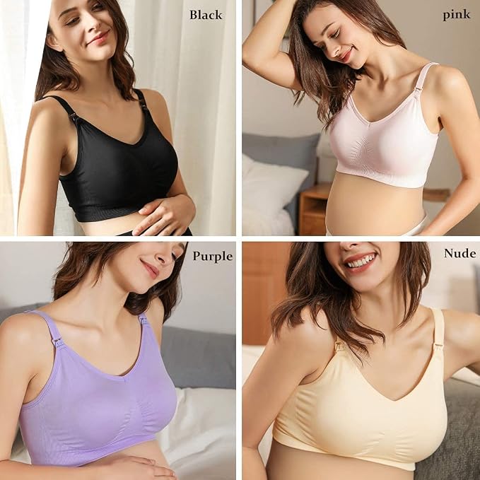 iloveSIA Nursing Bras for Mom Breastfeeding, Seamless Supportive Sleep Bra for - Image 6