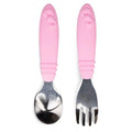 Bumkins Toddler Utensils, Kids Size Fork and Spoon Set, Silicone and by Bumkins