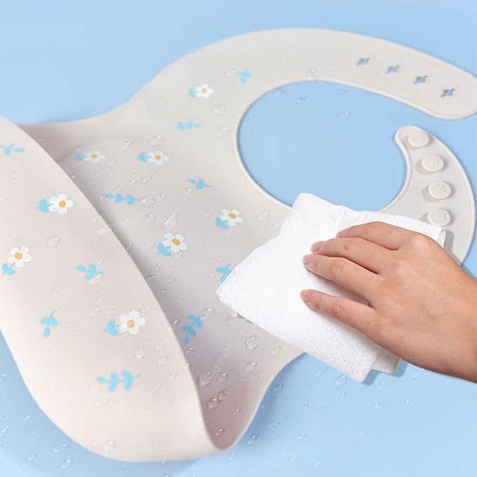 Silicone Bibs for Babies and Toddlers 2 Sets Feeding Bibs for Boy and Girl - Image 2