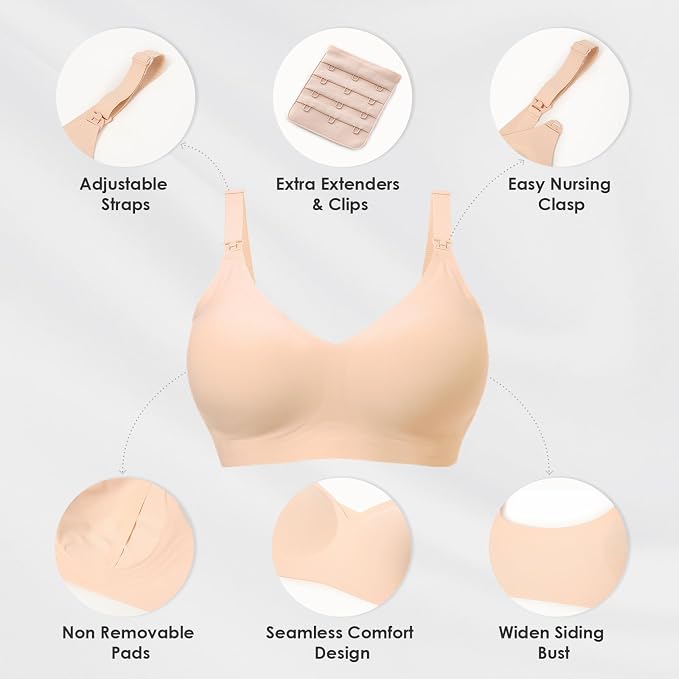 As Fairy Seamless Nursing Bras for Breastfeeding Soft Wireless Sleep Maternity - Image 4