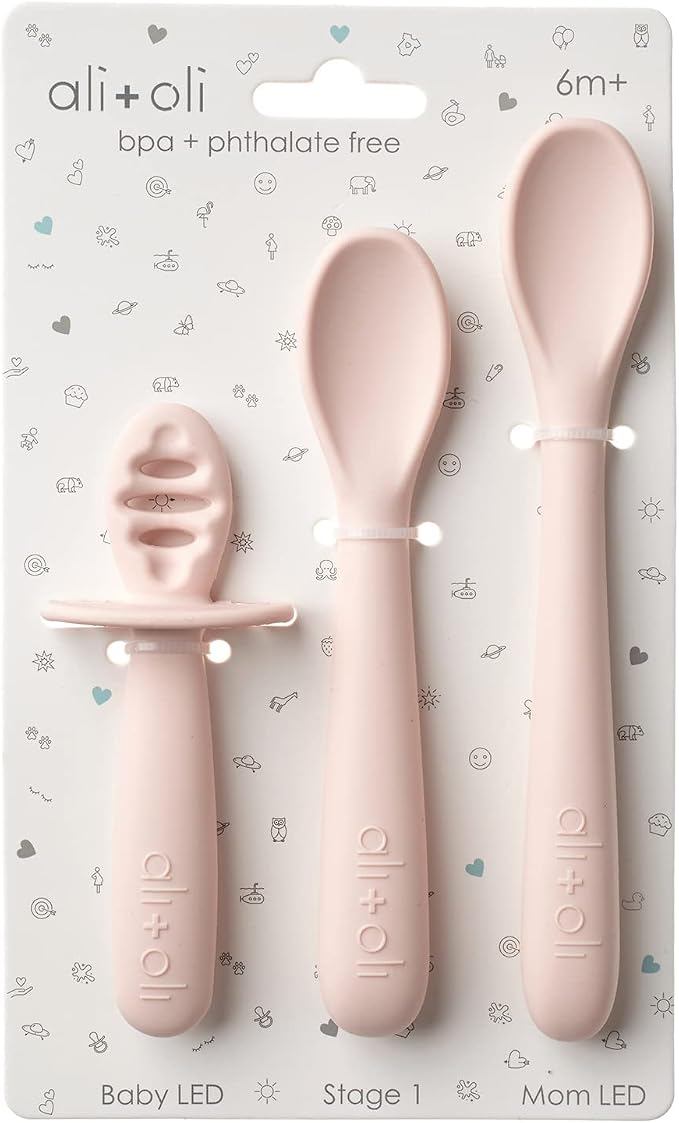 Ali+Oli Silicone Spoon Set for Baby Unbreakable Baby Spoons, Self Feeding by AliOli